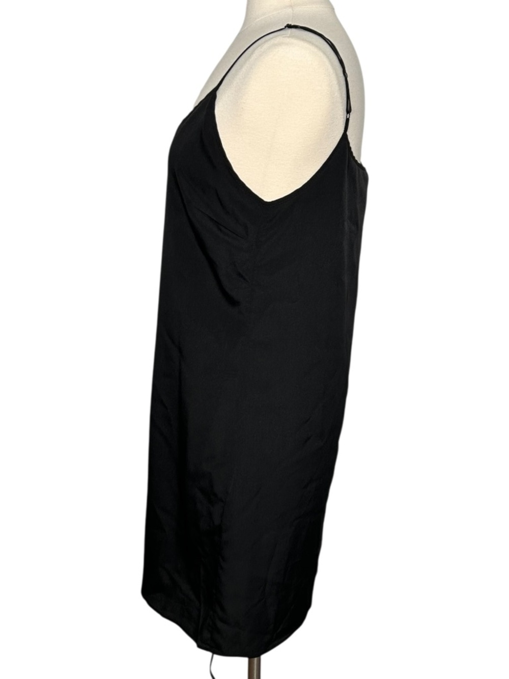 Sandro Black Viscose Slip Dress Minimalist V Neck Mini Size 40/8 - Picture 4 of 12